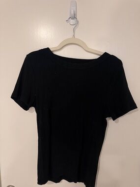 Banana Republic Black Short Sleeve Crew Neck Tee